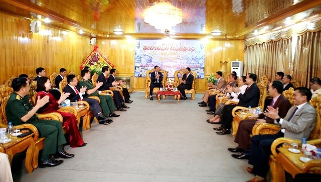 Đoàn đại biểu cấp cao tỉnh Thanh Hóa thăm, chúc tết truyền thống Bunpimay tại tỉnh Hủa Phăn, Lào - Ảnh 1.