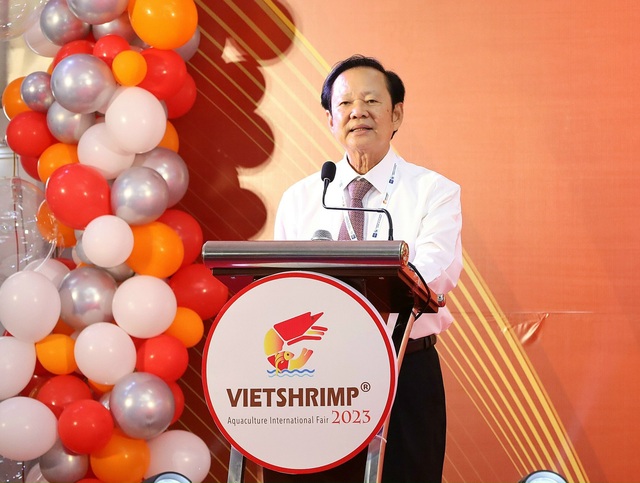Ông Nguyễn Việt Thắng, Chủ tịch Hội Nghề cá Việt Nam - Trưởng BTC VietShrimp 2023, nhấn mạnh về mục đích và ý nghĩa của VietShrimp 2023