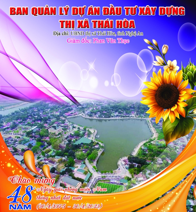 Ban Quản lý dự án đầu tư xây dựng thị xã Thái Hòa Chúc mừng Ngày giải phóng miền Nam thống nhất đất nước 30/4 và Quốc tế Lao động 1/5 - Ảnh 1.