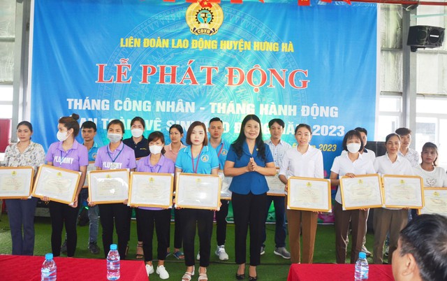 Thái Bình: Công đoàn huyện Hưng Hà tổ chức phát động Tháng công nhân 2023 - Ảnh 2.
