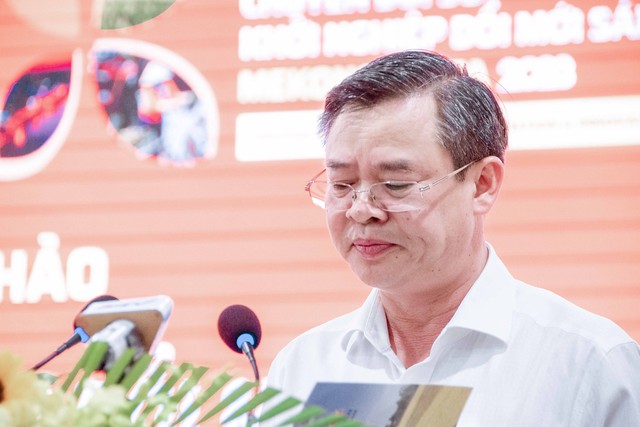 Phó Chủ tịch Thường trực UBND tỉnh Hậu Giang Trương Cảnh Tiên phát biểu tại Hội thảo Thúc đẩy khởi nghiệp đổi mới sáng tạo.