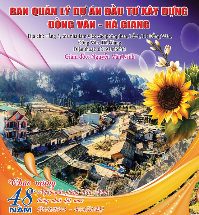 Ban Quản lý dự án đầu tư xây dựng Đồng Văn - Hà Giang Chúc mừng Ngày 30/4 - 1/5 - Ảnh 1.