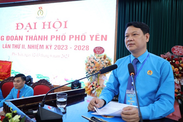 Thái Nguyên: LĐLĐ TP. Phổ Yên tổ chức thành công Đại hội Công đoàn khóa II, nhiệm kỳ 2023 - 2028 - Ảnh 3.