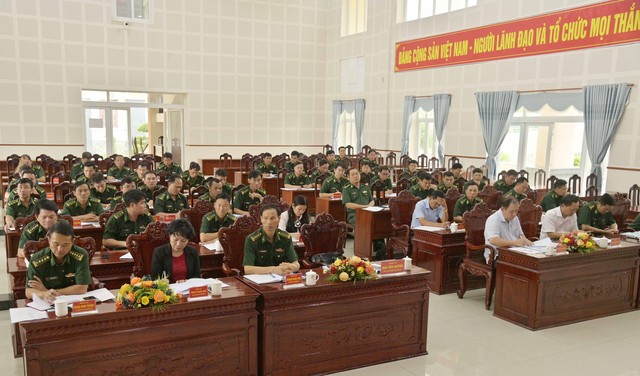 Toàn cảnh hội nghị giữa nhiệm kỳ Đảng bộ, BĐBP tỉnh Kiên Giang.