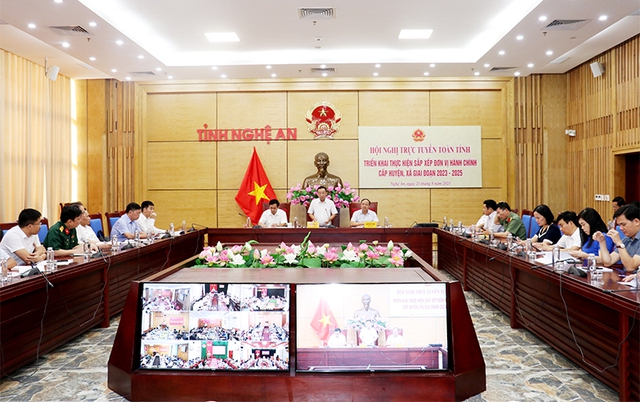 Nghệ An: UBND tỉnh thực hiện sắp xếp đơn vị hành chính cấp huyện, cấp xã giai đoạn 2023-2025 - Ảnh 1.