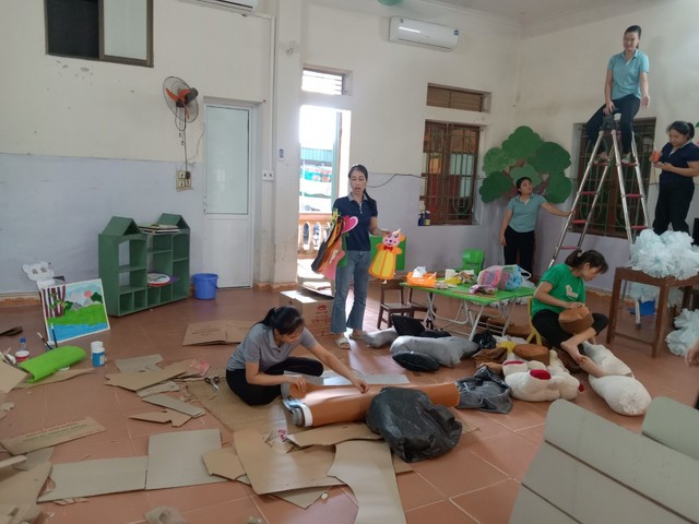 Thái Bình: Trường mầm non Vũ Vinh chuẩn bị cho năm học mới - Ảnh 5.