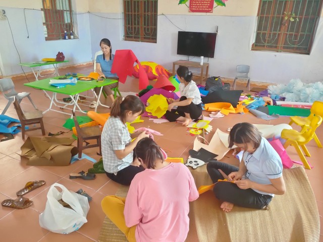 Thái Bình: Trường mầm non Vũ Vinh chuẩn bị cho năm học mới - Ảnh 3.