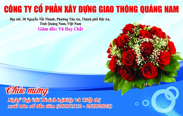 Công ty Cổ phần xây dựng giao thông Quảng Nam Chúc mừng Tạp chí doanh nghiệp và Tiếp thị - Ảnh 1.