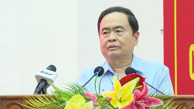 Ông Trần Thanh Mẫn - Ủy viên Bộ Chính trị, Phó Chủ tịch Thường trực Quốc hội phát biểu tại chương trình.