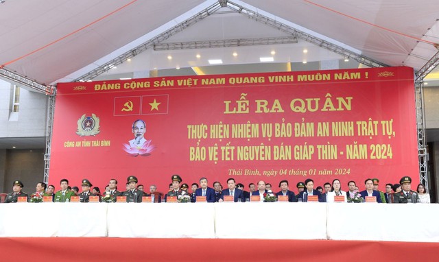 Công an tỉnh Thái Bình: Ra quân bảo đảm an ninh trật tự, bảo vệ Tết Nguyên đán Giáp Thìn 2024- Ảnh 1.