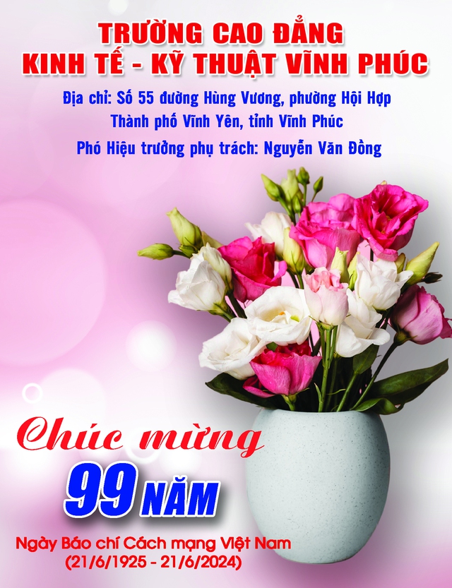 Trường Cao đẳng Kinh tế - Kỹ thuật Vĩnh Phúc: Chúc mừng Ngày Báo chí Cách mạng Việt Nam 21/6- Ảnh 1.