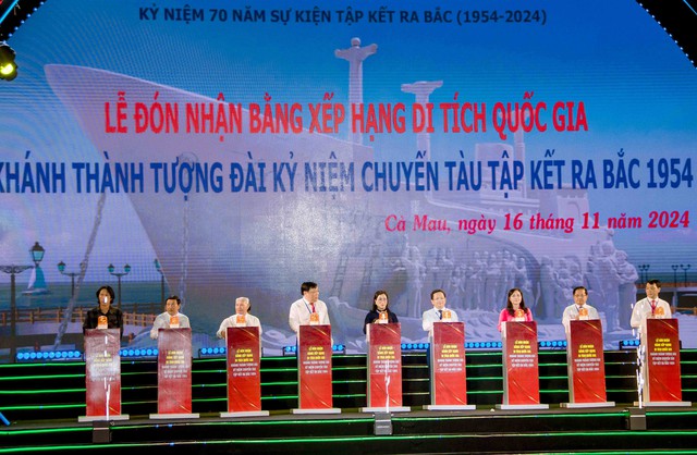 Cà Mau: Khánh thành Tượng đài kỷ niệm chuyến tàu tập kết ra Bắc 1954- Ảnh 3.