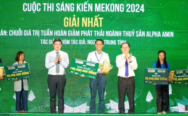 Dự án "Chuỗi giá trị tuần hoàn giảm phát thải thủy sản Alpha amin" thắng giải Sáng kiến Mekong 2024.- Ảnh 1.