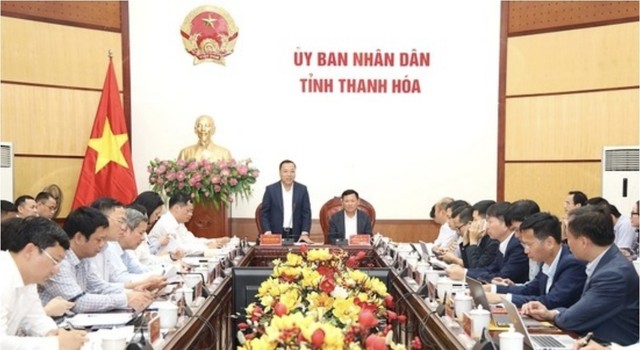 Thứ trưởng Nguyễn Hoàng Long làm việc với tỉnh Thanh Hóa về tình hình công nghiệp, thương mại, năng lượng- Ảnh 1.