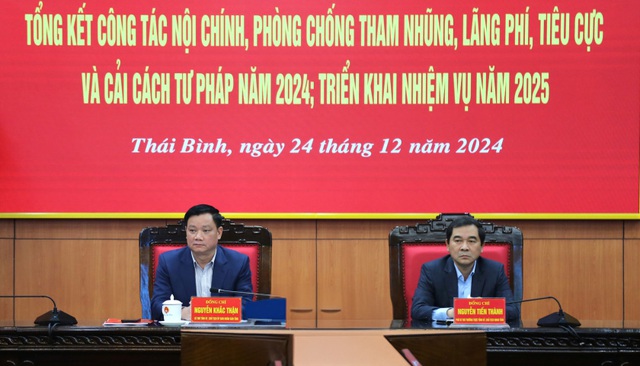 Thái Bình: Tổng kết công tác nội chính, phòng, chống tham nhũng và cải cách tư pháp năm 2024- Ảnh 1.