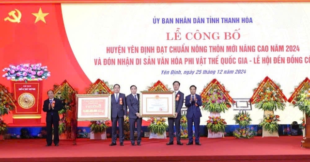 Thanh Hóa: Công bố Quyết định huyện Yên Định đạt chuẩn NTM nâng cao năm 2024- Ảnh 1.