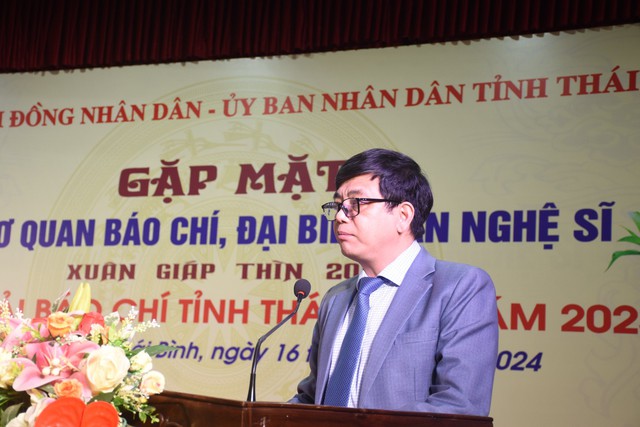Thái Bình: Gặp mặt các cơ quan báo chí, đại biểu văn nghệ sĩ xuân Giáp Thìn 2024- Ảnh 1.