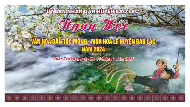 Ngày hội văn hóa dân tộc Mông - Mùa hoa Lê huyện Bảo Lạc sẽ diễn ra vào ngày 9 - 10/3/2024- Ảnh 1.