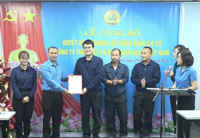 Thái Bình: Thành lập mới Công đoàn cơ sở công ty TNHH vải túi khí Ashahi Kasei Việt Nam- Ảnh 1.