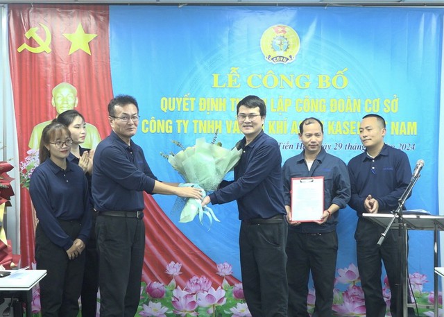 Thái Bình: Thành lập mới Công đoàn cơ sở công ty TNHH vải túi khí Ashahi Kasei Việt Nam- Ảnh 2.