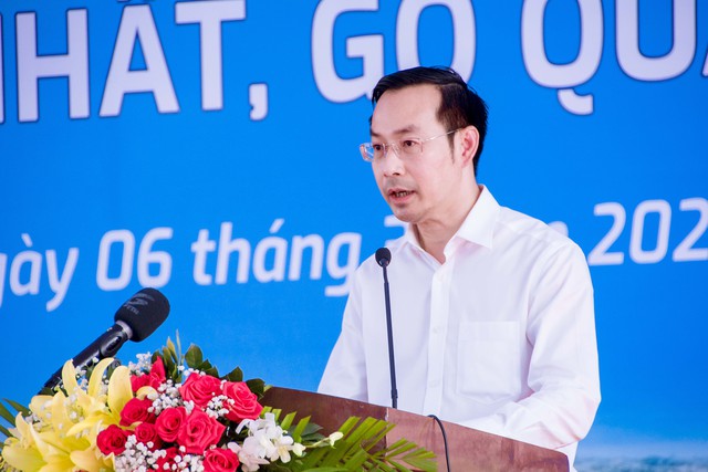 Phó Chủ tịch UBND tỉnh Kiên Giang Nguyễn Thanh Nhàn phát biểu tại buổi lễ.
