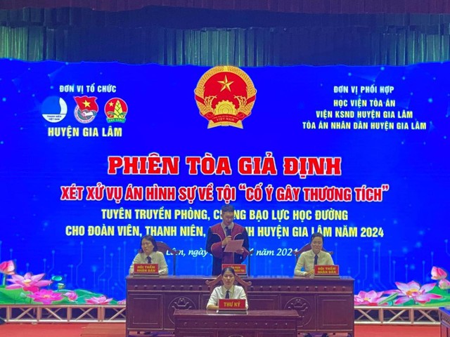 Tổ chức phiên tòa giả định, tuyên truyền về phòng, chống bạo lực học đường- Ảnh 1.