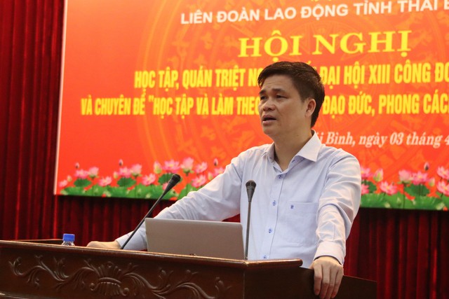 Thái Bình: Hơn 600 cán bộ công đoàn học tập, nghiên cứu Nghị quyết Đại hội XIII Công đoàn Việt Nam- Ảnh 1.