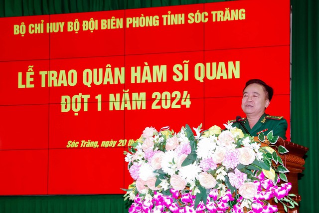 BĐBP Sóc Trăng: Tổ chức Lễ trao quân hàm sĩ quan đợt 1 năm 2024- Ảnh 3.