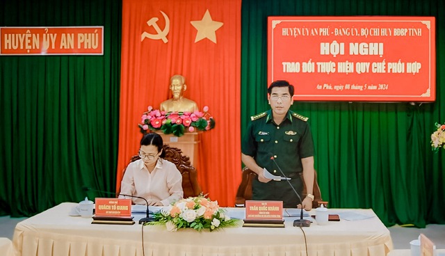 An Giang: Hội nghị trao đổi thực hiện Quy chế phối hợp giữa Đảng ủy BĐBP tỉnh và Huyện ủy An Phú- Ảnh 2.