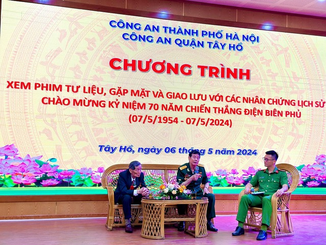 Công an quận Tây Hồ gặp mặt, giao lưu với các nhân chứng lịch sử Điện Biên Phủ- Ảnh 1.