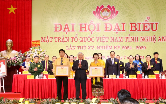 Đại hội Đại biểu Mặt trận Tổ quốc Việt Nam tỉnh Nghệ An lần thứ XV, nhiệm kỳ 2024-2029.- Ảnh 9.