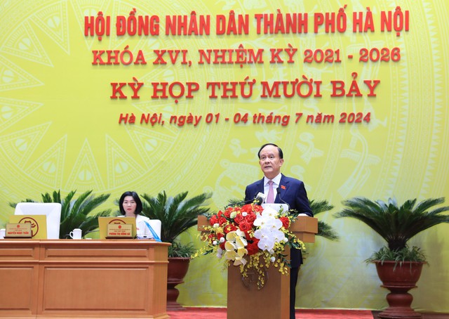 Kỳ họp thứ 17 khoá 16 HĐND Thành phố Hà Nội thông qua nhiều nội dung quan trọng- Ảnh 1.