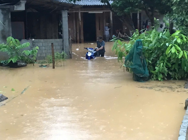 Khu vực xã Xuân Quang, tỉnh Lào Cai bị ngập sâu trong nước lũ