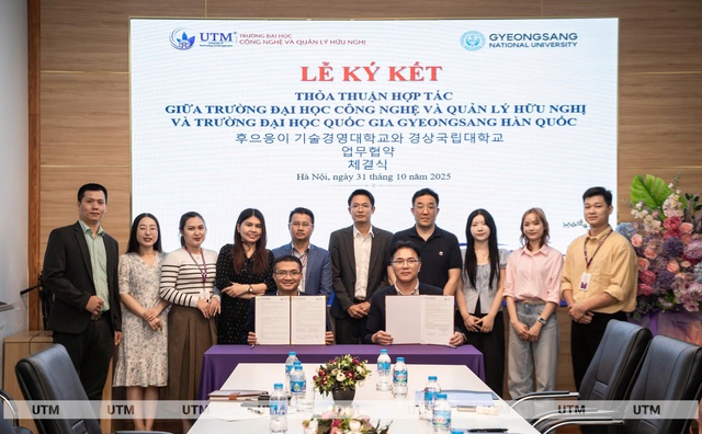 UTM và Đại học Quốc gia Gyeongsang (Hàn Quốc) ký kết thỏa thuận hợp tác: Mở rộng cơ hội học tập, nghiên cứu và trao đổi sinh viên- Ảnh 1. UTM và Đại học Quốc gia Gyeongsang (Hàn Quốc) ký kết thỏa thuận hợp tác: Mở rộng cơ hội học tập, nghiên cứu và trao đổi sinh viên- Ảnh 1.