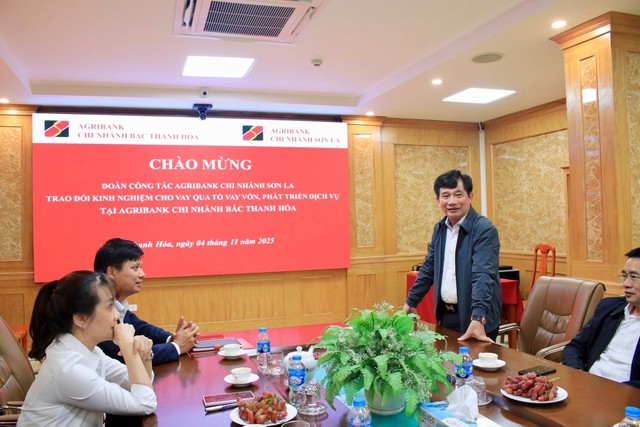 Agribank Bắc Thanh Hóa và Đoàn công tác Agribank Sơn La trao đổi về tăng hiệu quả tín dụng nông thôn- Ảnh 2.