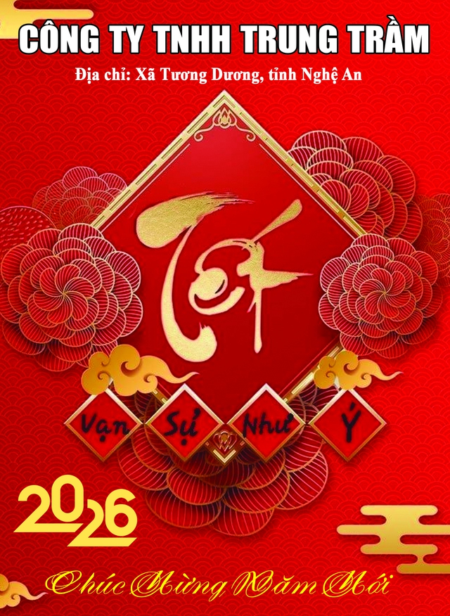 Công ty TNHH Trung Trầm Chúc mừng năm mới 2026- Ảnh 1. Công ty TNHH Trung Trầm Chúc mừng năm mới 2026- Ảnh 1.