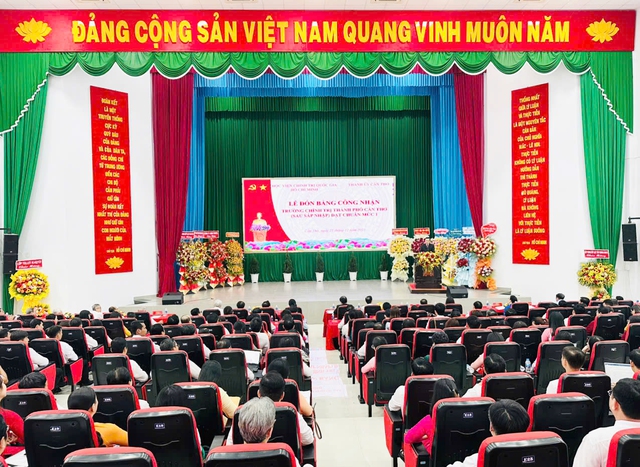 Trường Chính trị TP Cần Thơ (sau sáp nhập) đạt chuẩn mức 1- Ảnh 1.