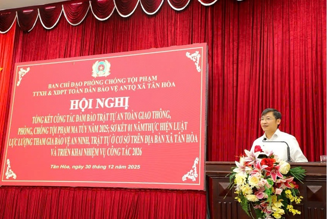 Xã Tân Hòa tổng kết công tác bảo đảm TTATGT, phòng chống tội phạm ma túy năm 2025- Ảnh 3. Xã Tân Hòa tổng kết công tác bảo đảm TTATGT, phòng chống tội phạm ma túy năm 2025- Ảnh 3.