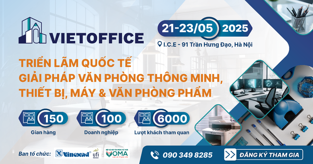 VietOffice 2025 quy tụ 150 gian hàng lĩnh vực thiết bị, máy và văn phòng phẩm- Ảnh 1.