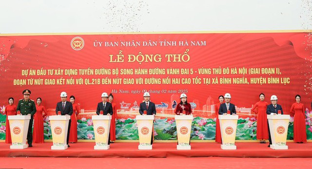 Hà Nam: Khởi công xây dựng tuyến đường bộ song hành vành đai 5 - Vùng Thủ đô- Ảnh 1.