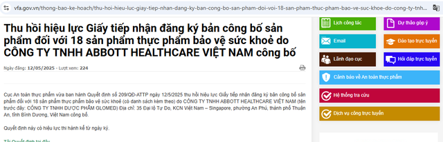 Thu hồi hiệu lực công bố 18 sản phẩm thực phẩm bảo vệ sức khỏe- Ảnh 3. Thu hồi hiệu lực công bố 18 sản phẩm thực phẩm bảo vệ sức khỏe- Ảnh 3.