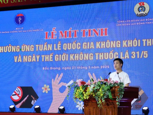 Bắc Giang: Hưởng ứng Tuần lễ quốc gia không khói thuốc và Ngày Thế giới không hút thuốc lá- Ảnh 1. Bắc Giang: Hưởng ứng Tuần lễ quốc gia không khói thuốc và Ngày Thế giới không hút thuốc lá- Ảnh 1.