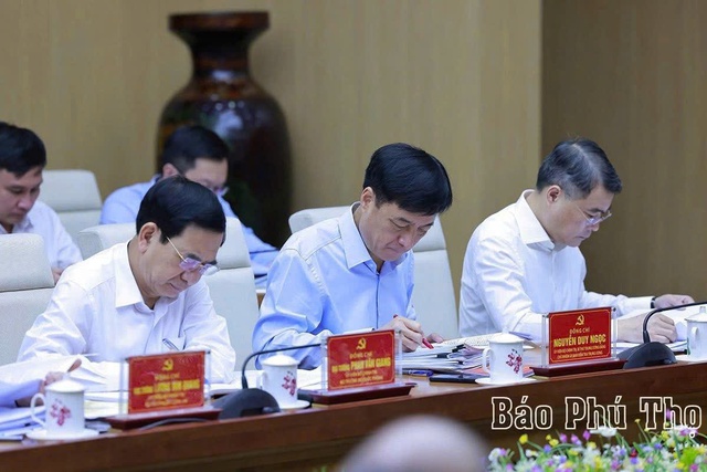 Tổng Bí thư Tô Lâm làm việc với Ban Thường vụ Tỉnh ủy Phú Thọ, Vĩnh Phúc, Hòa Bình- Ảnh 6. Tổng Bí thư Tô Lâm làm việc với Ban Thường vụ Tỉnh ủy Phú Thọ, Vĩnh Phúc, Hòa Bình- Ảnh 6.