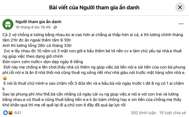 Sóng gió của con dâu thu nhập 30 triệu/tháng có mẹ chồng ở quê lên chơi, bắt gặp thuê giúp việc- Ảnh 1. Sóng gió của con dâu thu nhập 30 triệu/tháng có mẹ chồng ở quê lên chơi, bắt gặp thuê giúp việc- Ảnh 1.