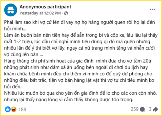 Cạn lời: Chồng đưa 20 triệu/tháng, vợ vẫn lén bán hết trang sức, nhẫn cưới để lấy tiền tiêu- Ảnh 1. Cạn lời: Chồng đưa 20 triệu/tháng, vợ vẫn lén bán hết trang sức, nhẫn cưới để lấy tiền tiêu- Ảnh 1.