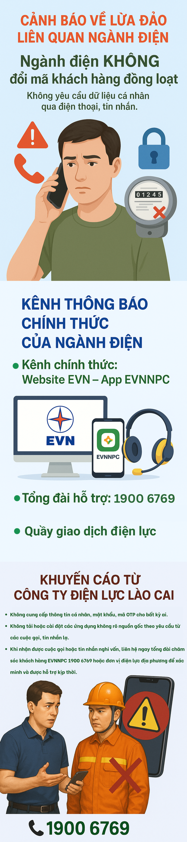 Người dân chú ý: Nếu có người tự xưng cơ quan điện lực yêu cầu điều này tuyệt đối không được làm theo- Ảnh 1. Người dân chú ý: Nếu có người tự xưng cơ quan điện lực yêu cầu điều này tuyệt đối không được làm theo- Ảnh 1.