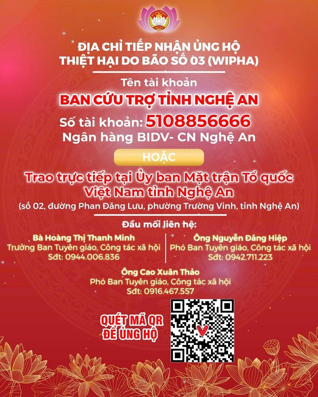 Nghệ An: Kêu gọi chung tay cứu trợ đồng bào bị thiệt hại nặng nề do bão số 3- Ảnh 7. Nghệ An: Kêu gọi chung tay cứu trợ đồng bào bị thiệt hại nặng nề do bão số 3- Ảnh 7.