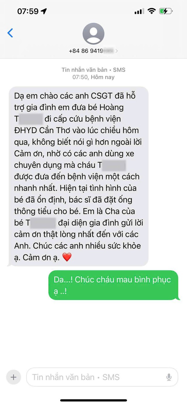 Lời cảm ơn từ người nhà cháu bé được hỗ trợ đưa vào bệnh viện cấp cứu kịp thời- Ảnh 2. Lời cảm ơn từ người nhà cháu bé được hỗ trợ đưa vào bệnh viện cấp cứu kịp thời- Ảnh 2.