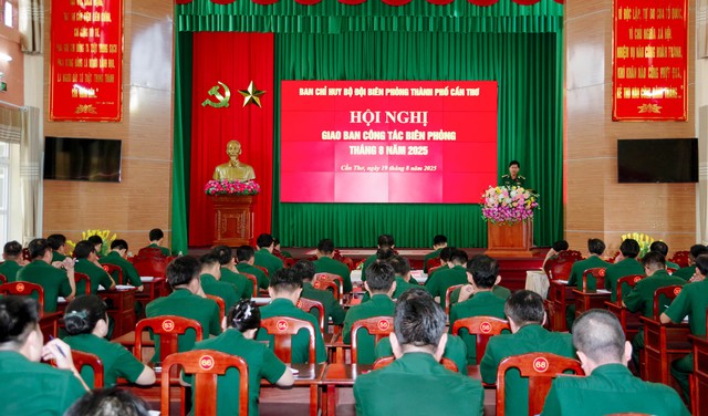 Ban Chỉ huy BĐBP TP Cần Thơ giao ban công tác Biên phòng tháng 8- Ảnh 1.