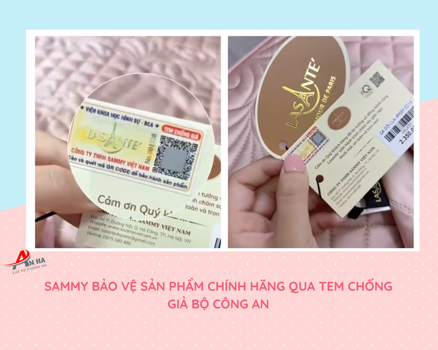 Sammy bảo vệ sản phẩm chính hãng qua tem chống giả Bộ Công An, mẫu tem do An Hà phát hành. Sammy bảo vệ sản phẩm chính hãng qua tem chống giả Bộ Công An, mẫu tem do An Hà phát hành.